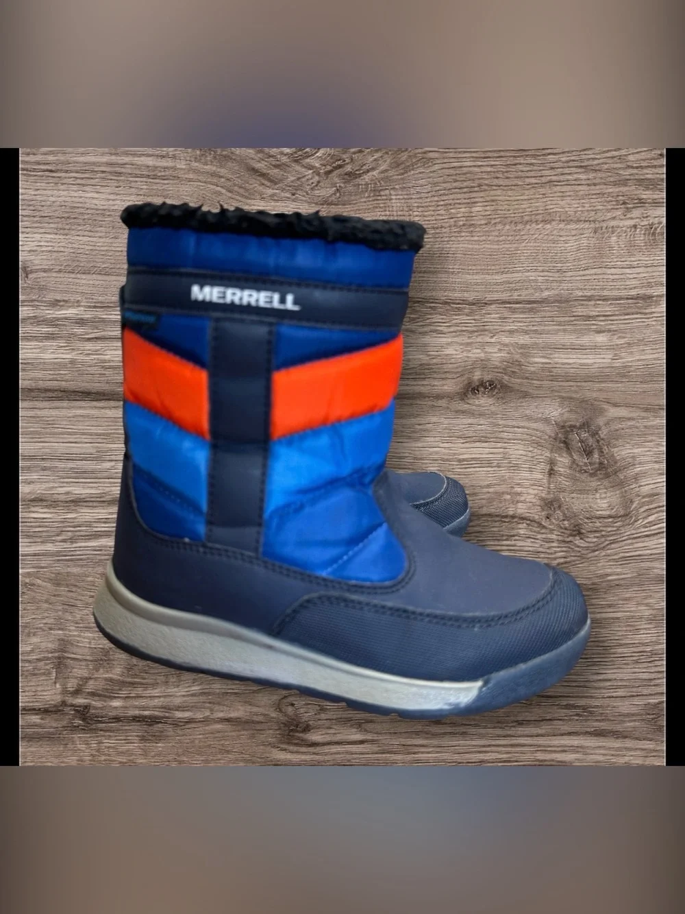 Merrell Select Grip M Alpine Puffer Water Proof Youth Snow Boots Size 11 Blue